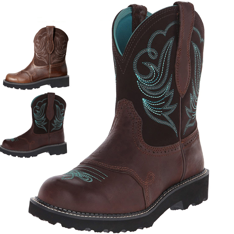 Ethnic Fabric - Embroidered Cowboy Boots For Men Women