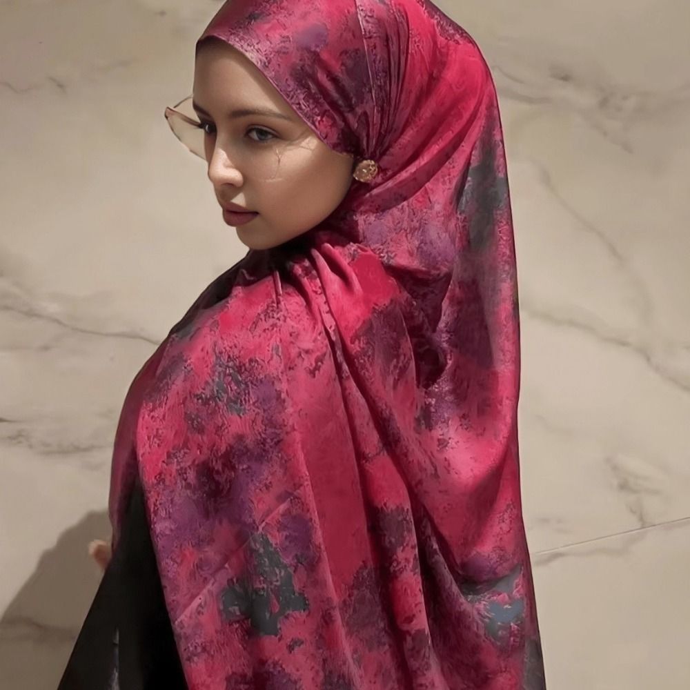 Ethnic Fabric - Elegant Ombre Satin Scarf Ethnic Breathable