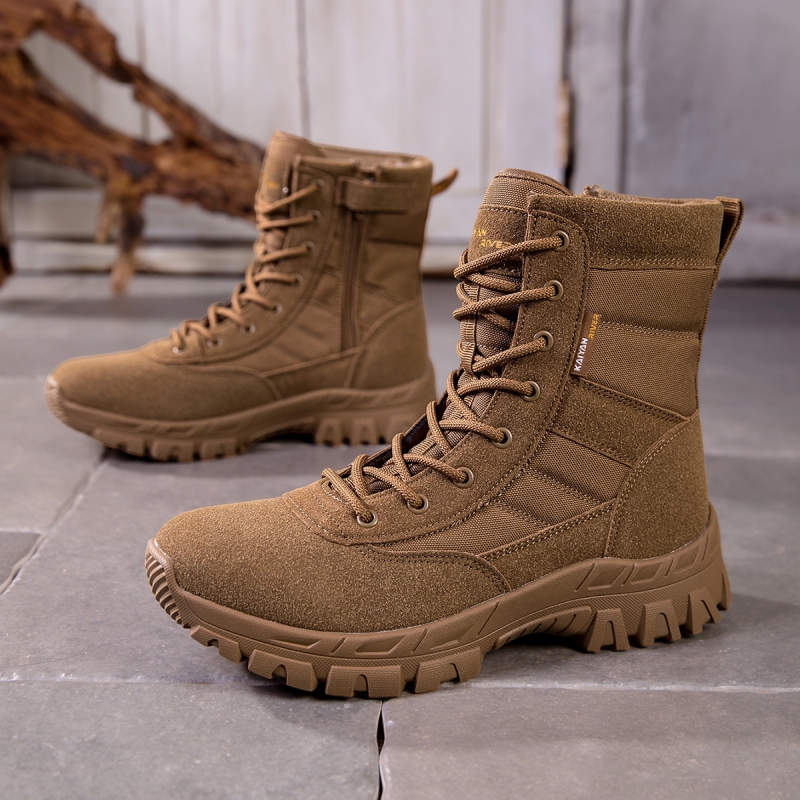 Ethnic Fabric - Men Side Zipper Tactical Combat Boots