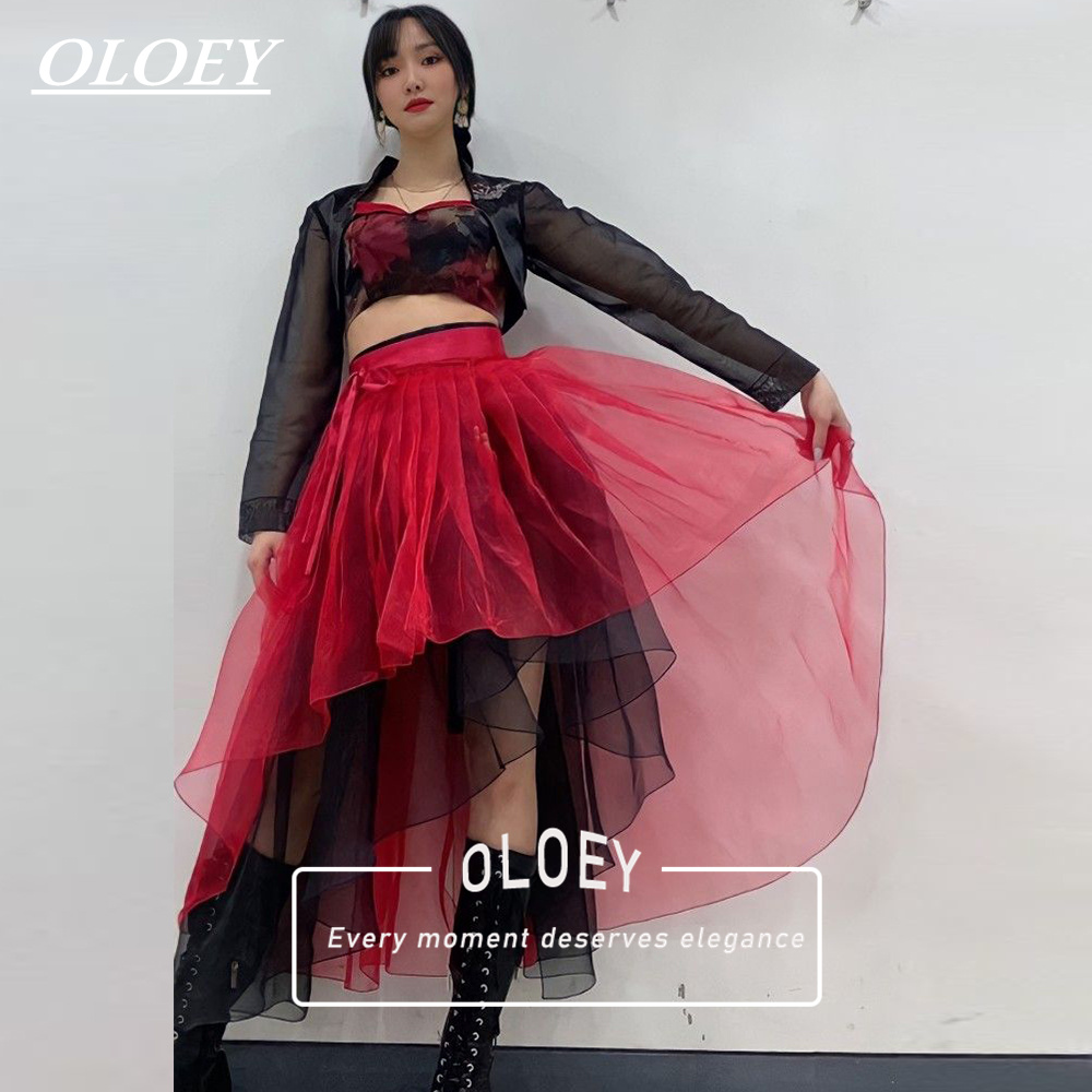 Hanbok Modern Set - OLOEY Modern Red Black Concert Hanbok