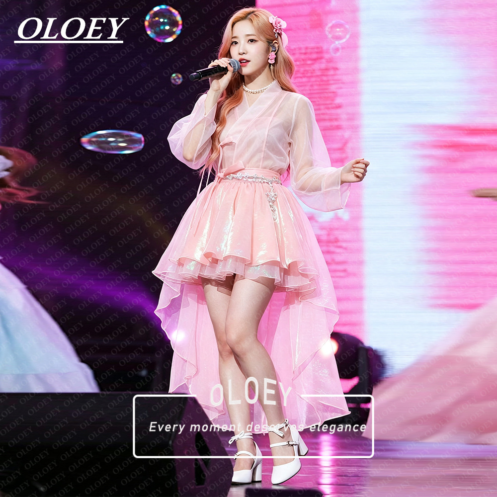 Hanbok Modern Set - OLOEY Modern Pink Short Concert Hanbok