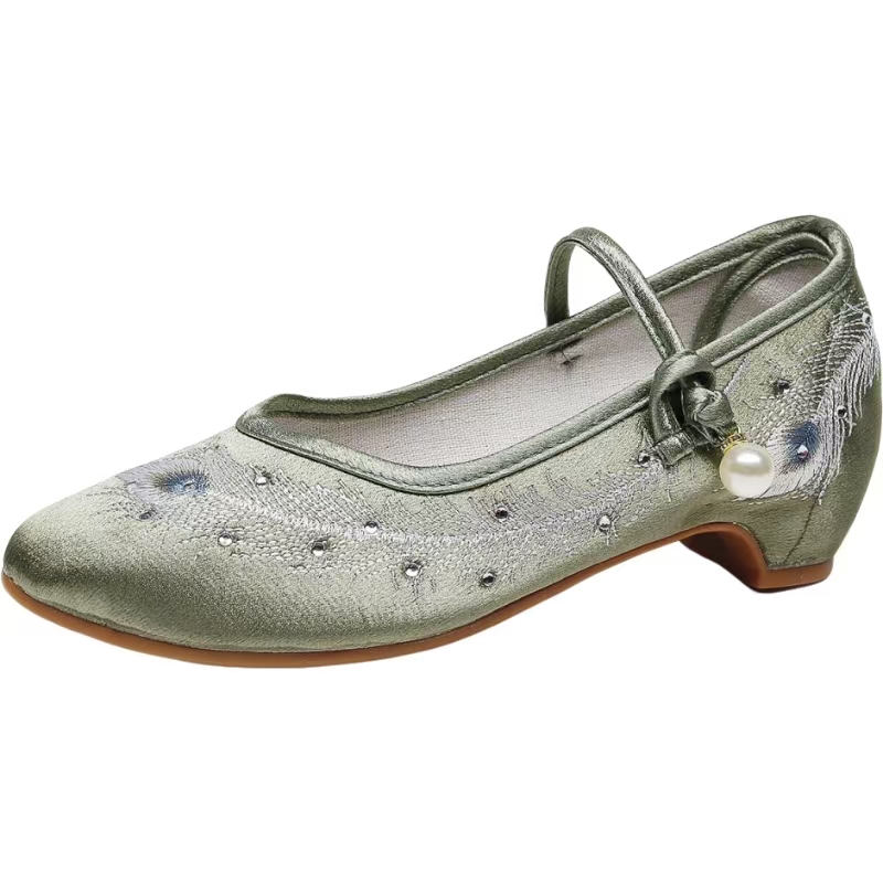 Women New Low Heel Silk Embroi - Ethnic Fabric review and price