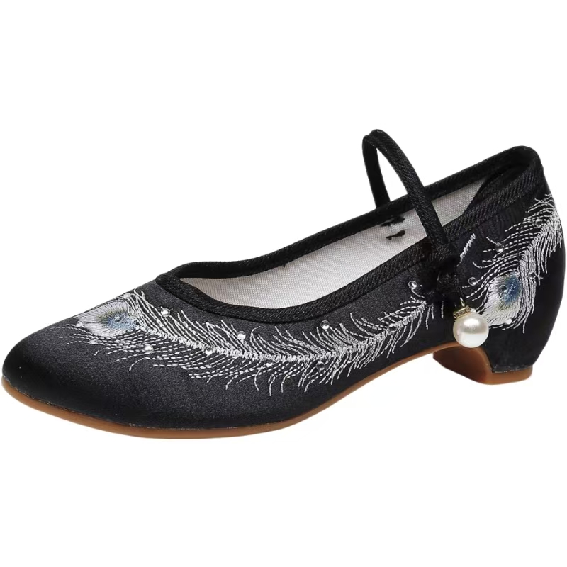 Women New Low Heel Silk Embroi - Ethnic Fabric review and price