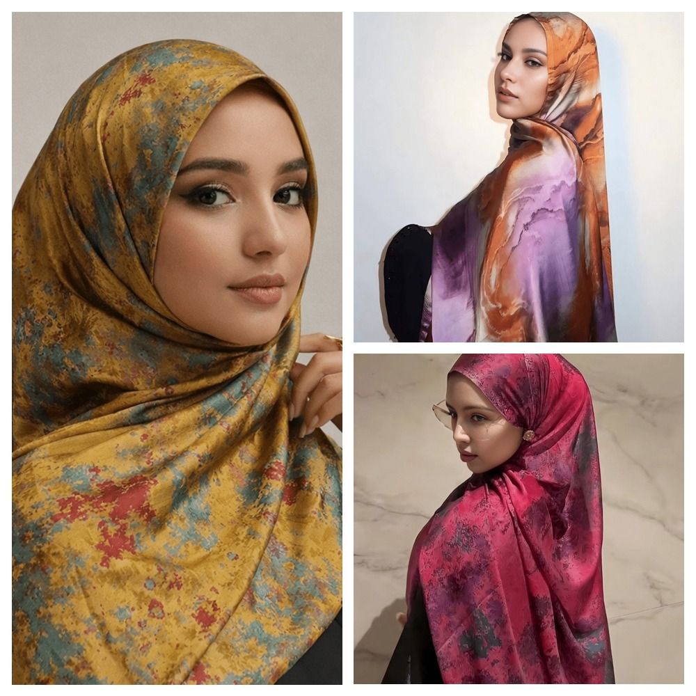 Elegant Ombre Satin Scarf Ethn - Ethnic Fabric review and price
