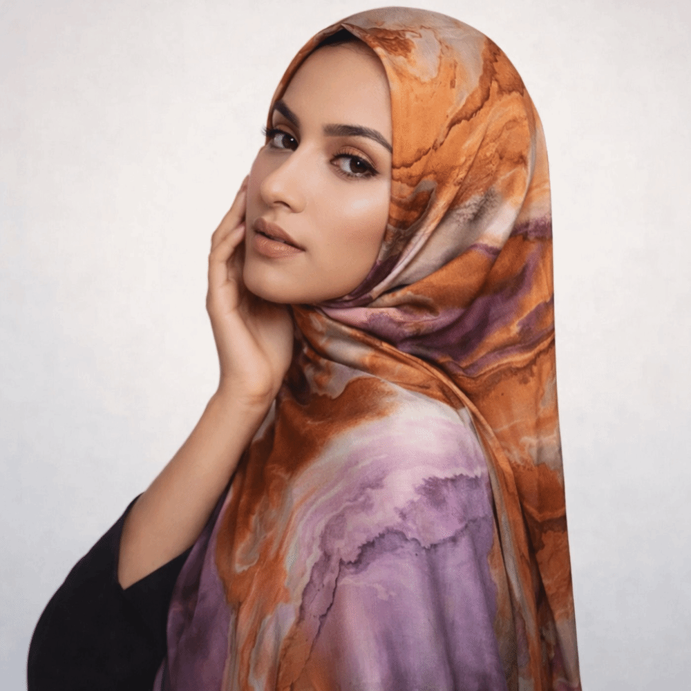 Elegant Ombre Satin Scarf Ethn - Ethnic Fabric review and price