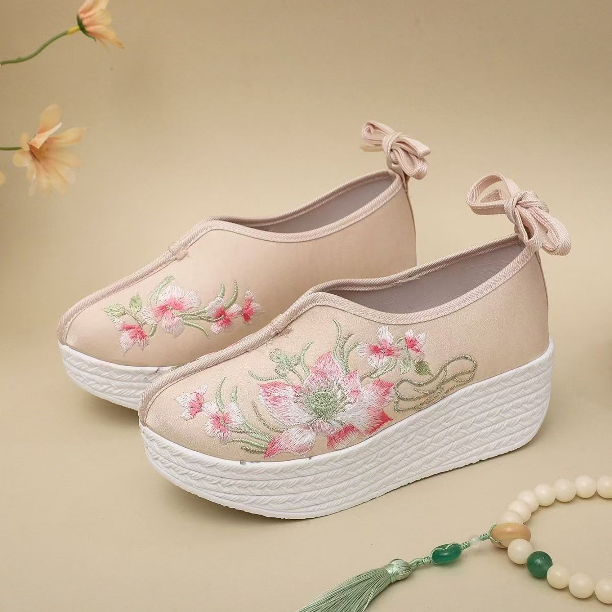 Woman Ethnic Style Wedges Embr - Ethnic Fabric review and price