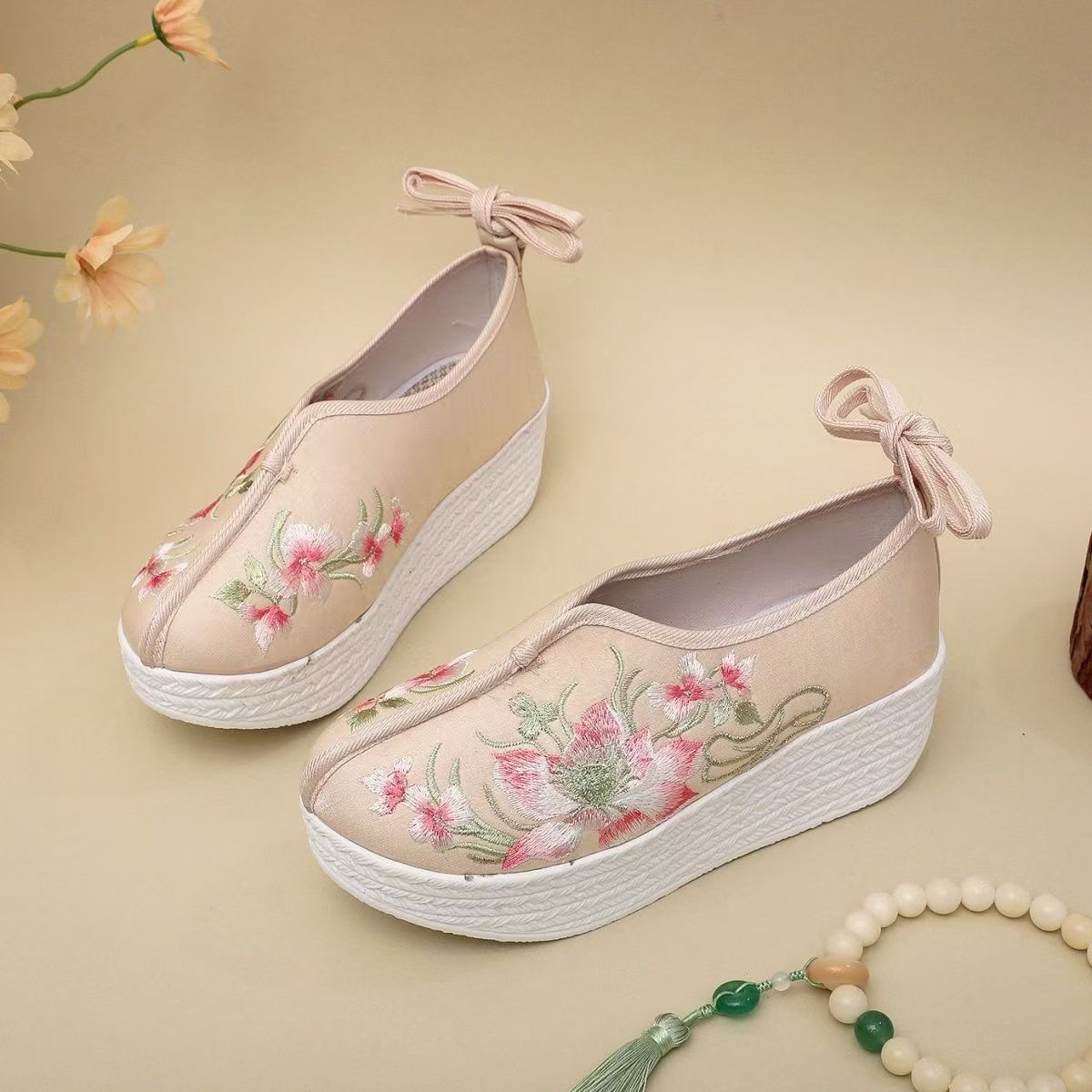 Woman Ethnic Style Wedges Embr - Ethnic Fabric review and price