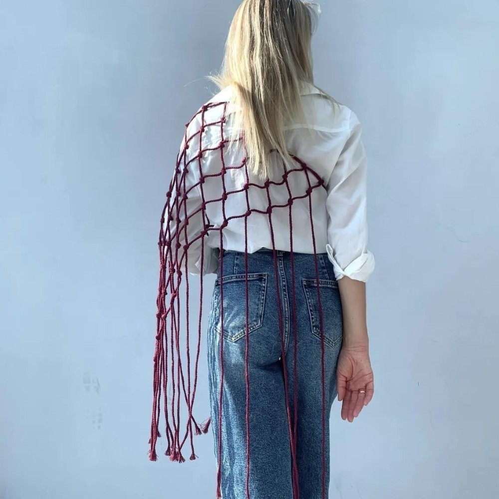 Bohemian Netted Fringe Scarf S - Ethnic Fashion Design review and price