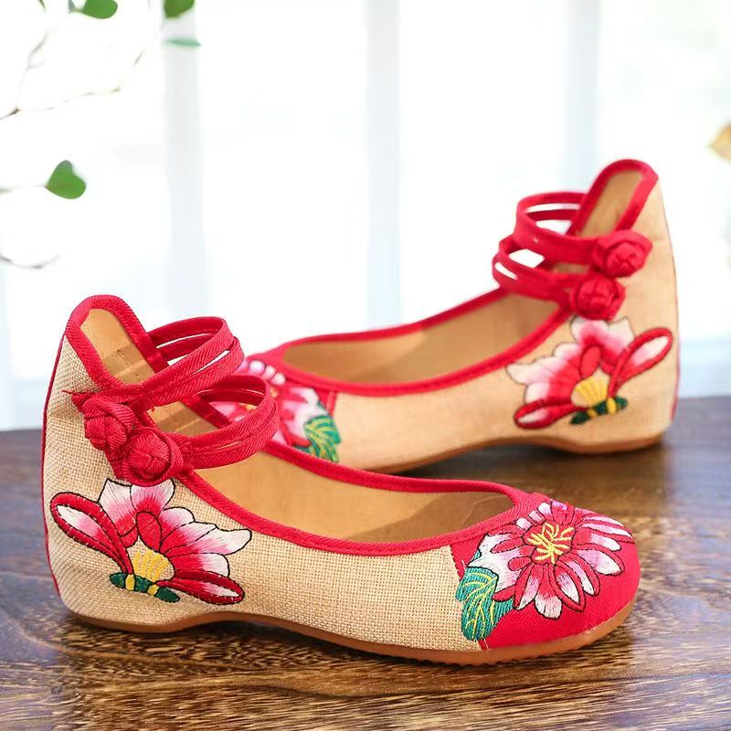 Woman Wedges Embroidered Cloth - Ethnic Fabric review and price